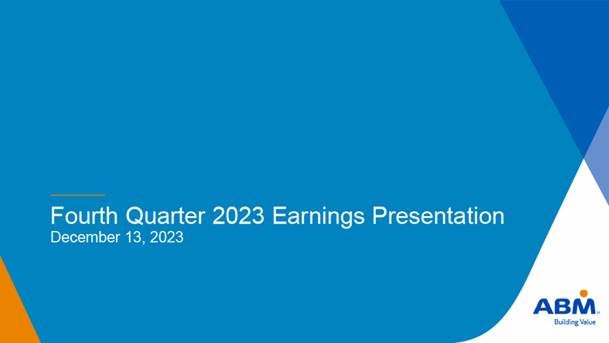 ABM Industries Q4 FY 2023 Conference Call Presentation cover image